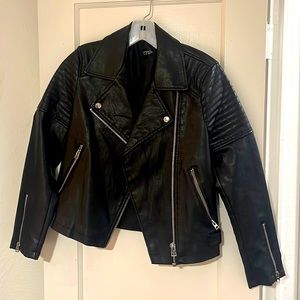 Never worn top shop faux leather moto jacket size 4